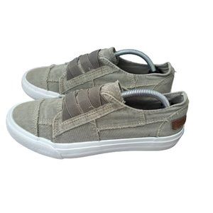 Blowfish Womens Size 7 Sneakers Olive Green Canvas Slip On Flats Walking Comfort